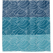 Gekleurde blauwgolven voor oceaangolven douchegordijn (Voorkant)