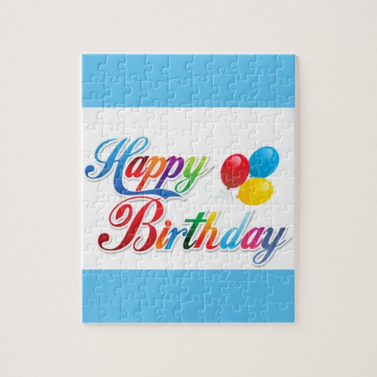  gekleurde blije verjaardagsraadsel legpuzzel (Verticaal)