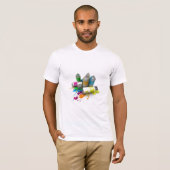 gekleurde blikken T-shirt (Voorkant volledig)