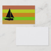 Gekleurde Block Art Zeilboot Visitekaartjes (Voorkant / Achterkant)