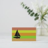 Gekleurde Block Art Zeilboot Visitekaartjes (Staand voorkant)