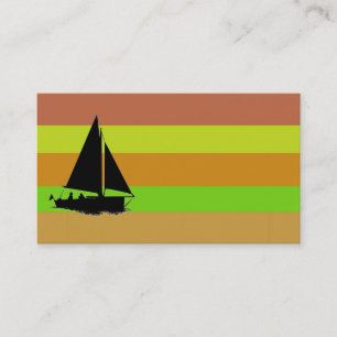 Gekleurde Block Art Zeilboot Visitekaartjes