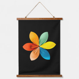 gekleurde bloem hangend wandkleed