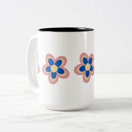gekleurde bloem tweekleurige koffiemok