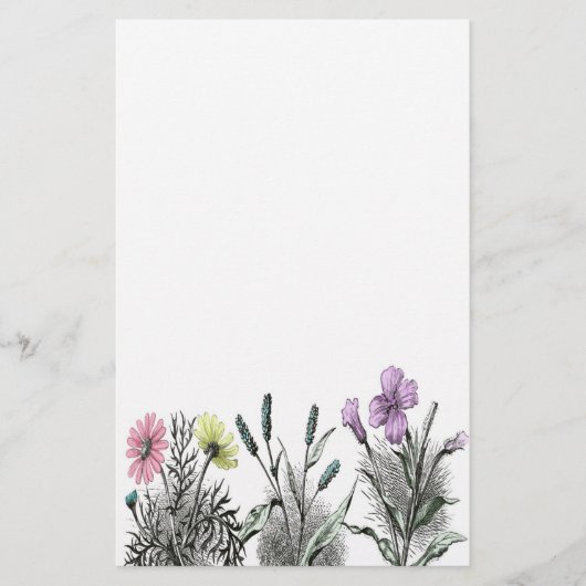 gekleurde bloemen briefpapier (Voorkant)