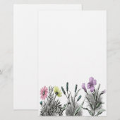 gekleurde bloemen briefpapier (Voorkant / Achterkant)