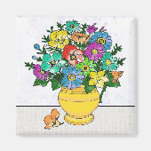 gekleurde bloemen magneet (Voorkant)