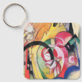 Gekleurde Bloemen (ook bekend als Abstracte Vormen Sleutelhanger (Voorkant)