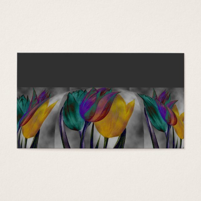 Gekleurde bloemen visitekaartjes (Voorkant)