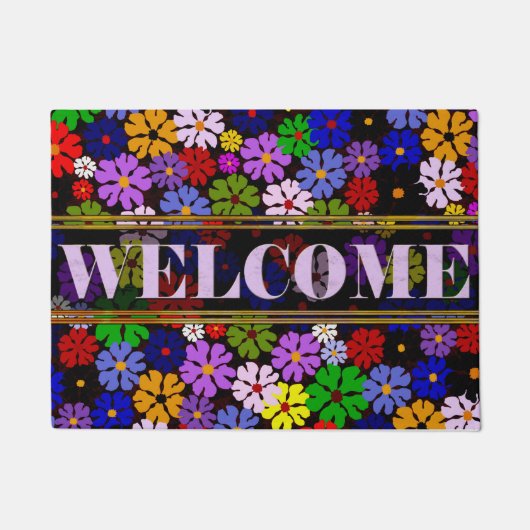 gekleurde bloesems Decoratief Deurtje Deurmat (Voorkant)