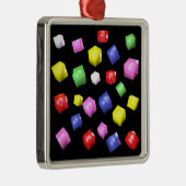 Gekleurde blokjes 3d gerenderd metalen ornament (Rechts)