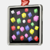 Gekleurde blokjes 3d gerenderd metalen ornament (Links)