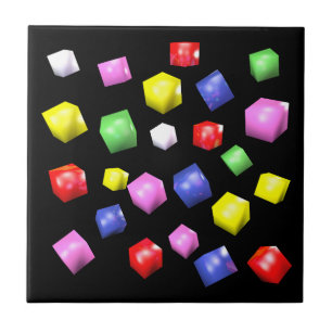 Gekleurde blokjes 3d gerenderd tegeltje