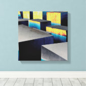 Gekleurde blokjes canvas afdruk (Insitu (Houten vloer))