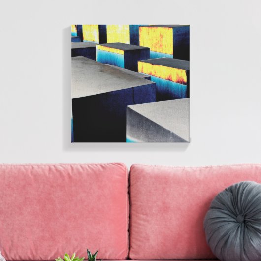 Gekleurde blokjes canvas afdruk (Insitu (Woonkamer))