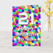 Gekleurde blokjes kaart (Gele Bloem)