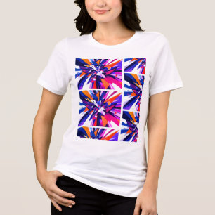 Gekleurde Blokken van Gebrandschilderd Glas Ontwer Tri-Blend Shirt