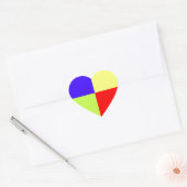 gekleurde blokkunst hart sticker (Envelop)