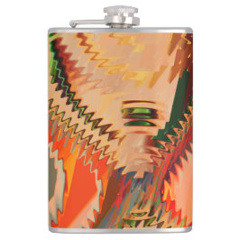 gekleurde breuk met zigzag- of golfeffect heupfles