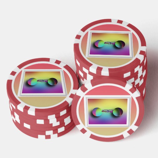 Gekleurde bril poker chips (Opstapeling)