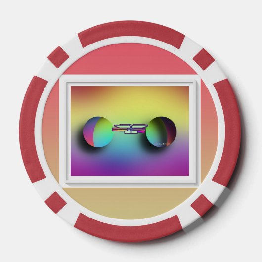 Gekleurde bril poker chips (Achterkant)