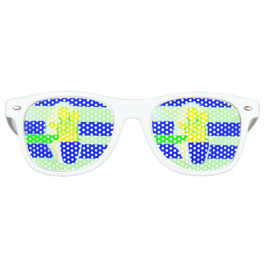 gekleurde cactus retro zonnebril (Voorkant)
