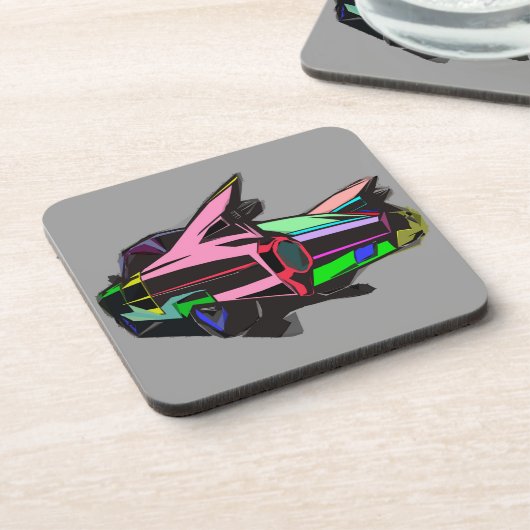 gekleurde cadillac bier onderzetter (Linkerzijde)