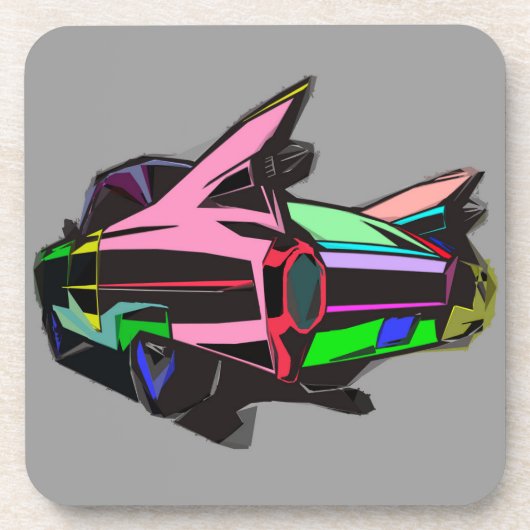 gekleurde cadillac bier onderzetter (Voorkant)