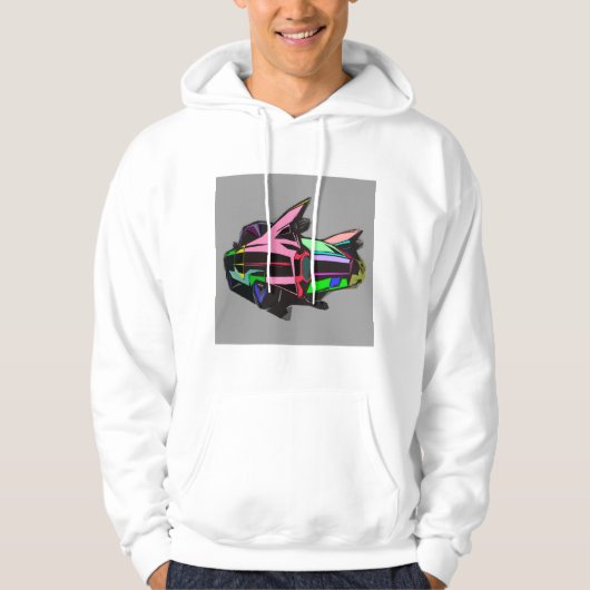 gekleurde cadillac hoodie (Voorkant)