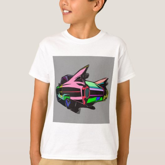 gekleurde cadillac t-shirt (Voorkant)