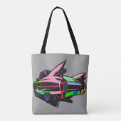 gekleurde cadillac tote bag (Achterkant)