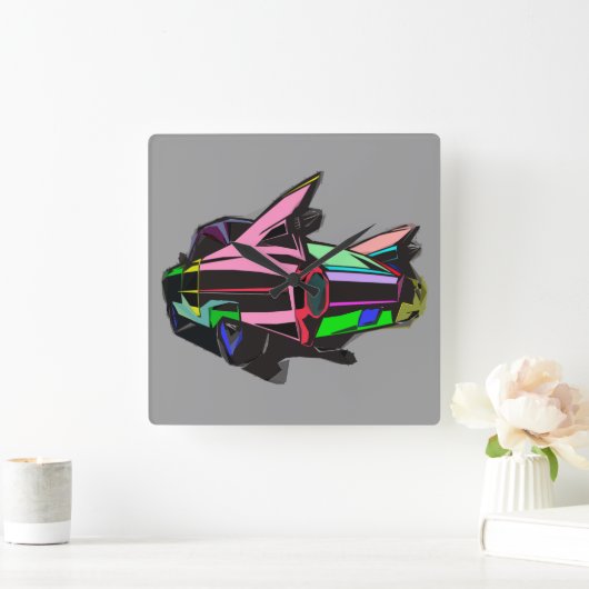 gekleurde cadillac vierkante klok (Huis)