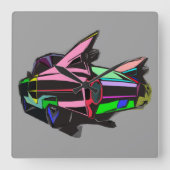 gekleurde cadillac vierkante klok (Voorkant)