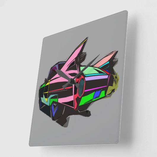 gekleurde cadillac vierkante klok (Hoek)