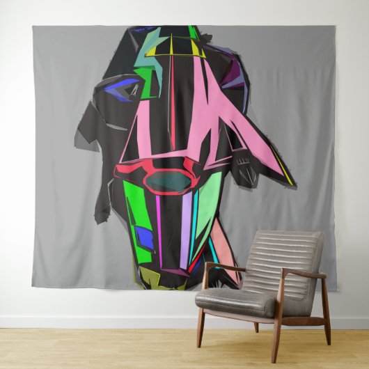 gekleurde cadillac wandkleed (In Situ (horizontaal))