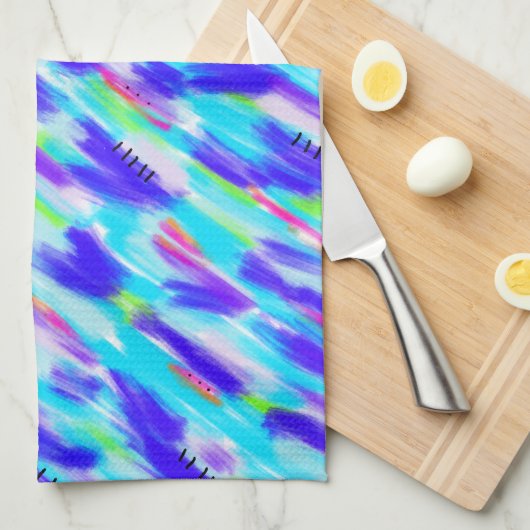 Gekleurde Chaos Keukenhanddoek (Quarter Fold)