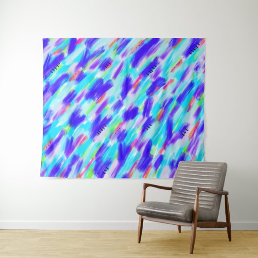 Gekleurde Chaos Tapestry Wandkleed (In Situ (horizontaal))