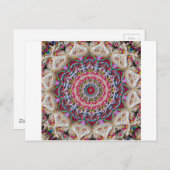 Gekleurde circulaire mandala briefkaart (Voorkant / Achterkant)