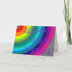 Gekleurde cirkels, Gelukkig Nieuwjaar! Feestdagen Kaart