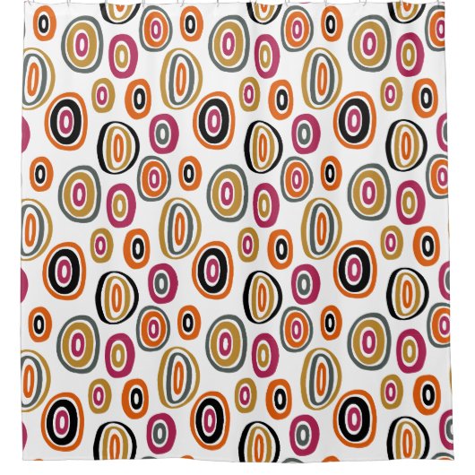 gekleurde cirkels, geometrische abstracte kunst douchegordijn (Voorkant)