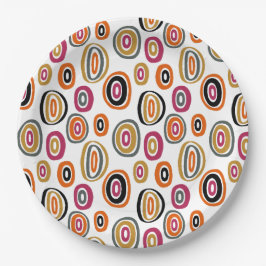gekleurde cirkels, geometrische abstracte kunst  papieren bordje