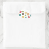 Gekleurde cirkels in zilveren lijsten ronde sticker (Tas)