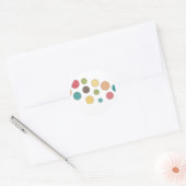 Gekleurde cirkels in zilveren lijsten ronde sticker (Envelop)