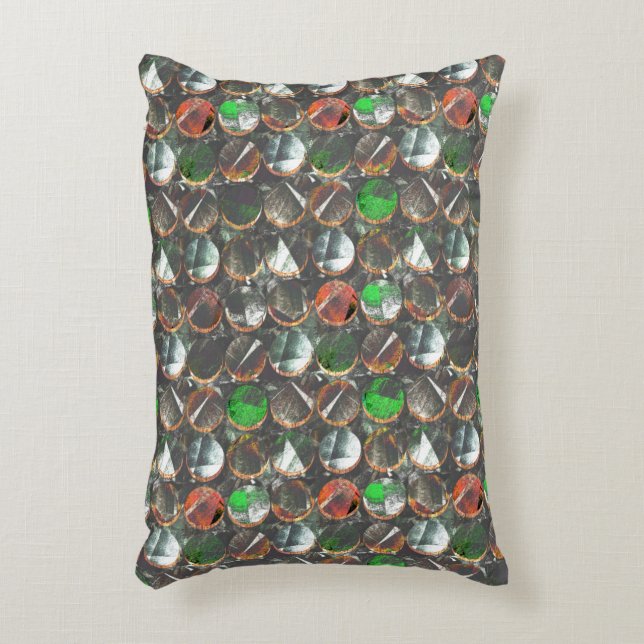 gekleurde cirkels met een donkere textuur accent kussen (Voorkant(Verticaal))