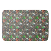 gekleurde cirkels met een donkere textuur badmat (Voorkant)