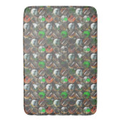 gekleurde cirkels met een donkere textuur badmat (Voorkant Verticaal)