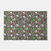 gekleurde cirkels met een donkere textuur deurmat (Voorkant)