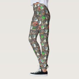 gekleurde cirkels met een donkere textuur leggings