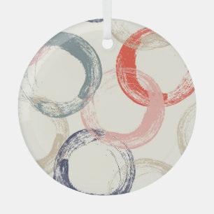Gekleurde cirkels Penseel Structuur Patroon Glas Ornament