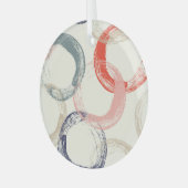 Gekleurde cirkels Penseel Structuur Patroon Glas Ornament (Voorkant links)